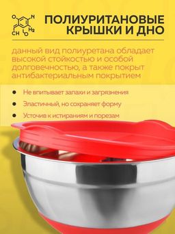 Миска стальная с крышкой MIX 16х9.5см 1.4л зеленая - Attribute фото 9