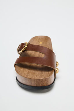 LEATHER STRAPPY PLATFORM SANDALS - Zara фото 4