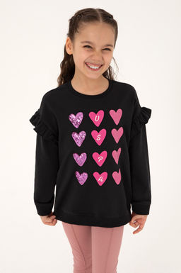 K_z _ocuk Siyah Sweatshirt