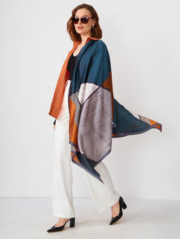 Большой, мягкий, тонкий и очень нежный двусторонний палантин с рисунком - Tantino фото 2