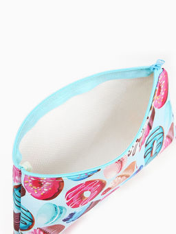 Цена за 2 шт. Косметичка-пенал на молнии, плоская, маленькая, с рисунком Пончики, голубая/разноцветная - Simaland фото 3