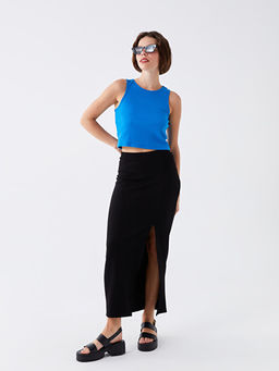 Kad?n Beli Lastikli D?z Etek