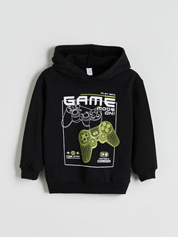 Erkek ?ocuk Kal?n Kap??onlu Sweatshirt ve E?ofman Alt 2l?