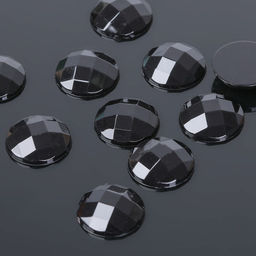 Стразы плоские клеевые (набор 10 шт.), 14 мм, цвет чёрный