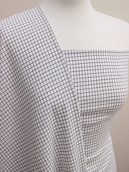 Пестрядь Черная средняя клетка на белом, ш.1.4м, хлопок-95%, п/э-5%, 140гр/м.кв - Купава фото 4