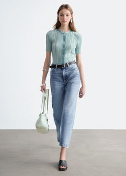 Vaqueros recortados de perneras anchas - H&m фото 4