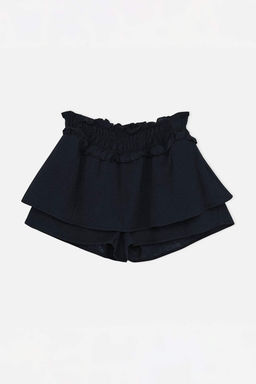 Siyah Dokuma Muslin Mini Boy F?rf?rl? 100% Pamuk Plaj Sort TBESS26SR00010