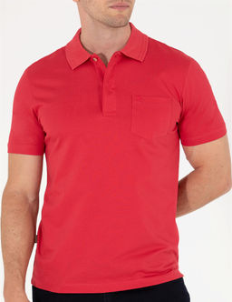 K_rm_z_ Regular Fit Polo Yaka Merserize Ti__rt - Pierre cardin фото 6