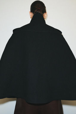WOOL BLEND CAPE WITH METAL BUTTONS ZW COLLECTION - Zara фото 3