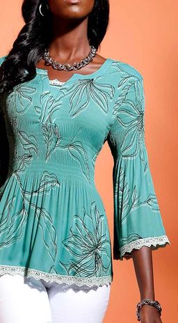 Блузка, шалфей - Linea tesini фото 5