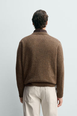WOOL BLEND BUTTON-UP JUMPER - Zara фото 11