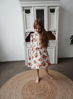 Платье МТ-422 лен букет бежевый