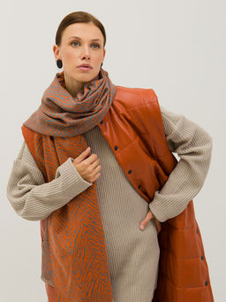 В составе шерсть и кашемир! теплый двусторонний палантин - Tantino фото 4