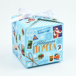 Цена за 2 шт. Коробка подарочная новогодняя складная Новогодняя почта, 12?12?12 см