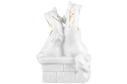 Фигурка декоративная 7*5*11 см Лошади-влюбленная пара белая с золотом, фарфор - Elan gallery фото 6