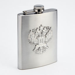 Фляжка Двуглавый орёл, 240 мл, хром