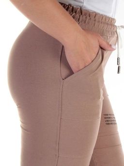 QB-65 BROWN Брюки спортивные женские (95% хлопок, 5% стрейч) P&S