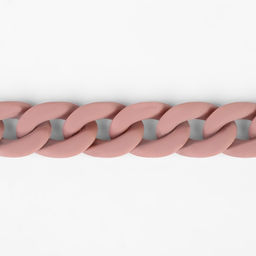 Цепочка для сумки, пластиковая, матовая, 17×23 мм, 120 см, цвет пыльная роза