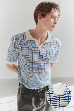 TRENDYOL MAN Limited Edition Cok Renkli Oversize Dokulu Triko Polo Yaka T-shirt TMNSS25PO00028