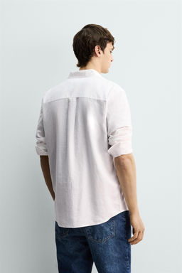 CAMISA REGULAR FIT LINO - ALGOD?N / Blanco - Zara фото 3