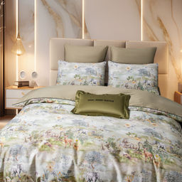 Комплект постельного белья Сатин Премиум на резинке CPAR055 Евро 4 Наволочки