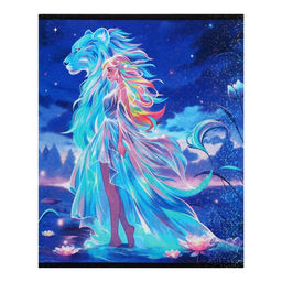 Комплект тетрадей из 5 штук 48 листов в клетку Calligrata TOP «Девушка и лев», обложка мелованный картон, голографическая ламинация, блок офсет