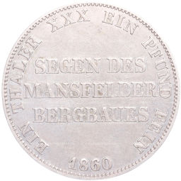 1 талер 1860 года A Пруссия (Горный талер)