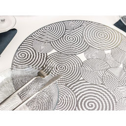 Цена за 12 шт. Салфетка сервировочная на стол Гипноз, d=38 см, цвет серебро - Simaland фото 2