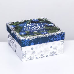 Коробка квадратная Чудес в Новом Году! , 19 19 10 см