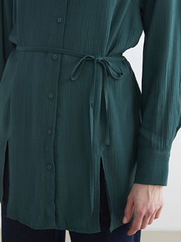 Dokulu Krinkle Kad?n G?mlek Tunik