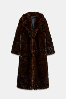 EXTRA-LONG FAUX FUR COAT