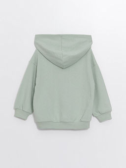 Kap??onlu Uzun Kollu K?z ?ocuk Fermuarl? Sweatshirt