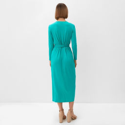 Платье женское миди MINAKU: Green trend, бирюзовое, размер 44