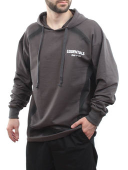 2649 GRAY/BLACK Толстовка мужская (75% хлопок, 20% полиэстер, 5% спандекс)