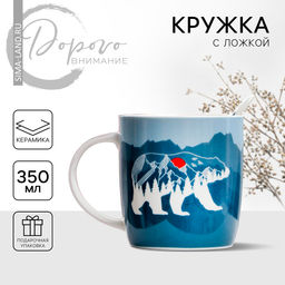 Набор керамический «Лучший дедушка», кружка 350 мл, ложка