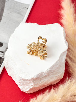 Цена за 12 шт. Крабик для волос «Жасмин», 2.5 см, золото