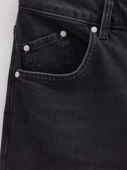 CONTE CON-718 Джинсы wide leg с эффектом потертости и необработанным краем washed black - Conte elegant фото 11