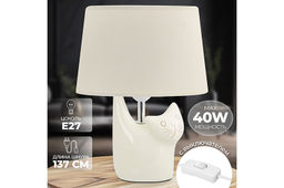 Настольная лампа 23*14*31 см "Кот"+ крем. овал абажур