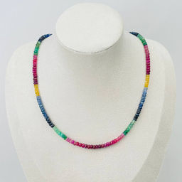 Колье из Сапфира микс 43 см +