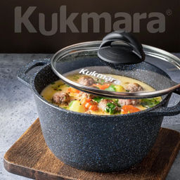 ЛА_АП_GRANIT (black) Кастрюля 2,5л со стекл крышкой, арт. кгч25а