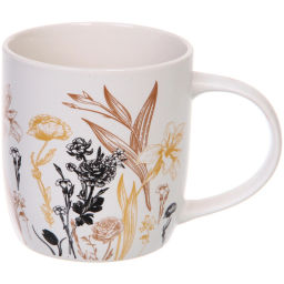 Цена за 2 шт. Кружка керамическая 370мл"Цветочный луг", микс рисунков