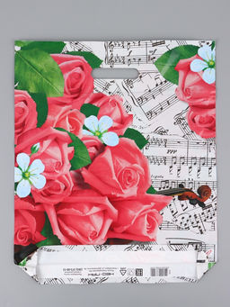 Цена за 25 шт. Пакет "Гармония, полиэтиленовый с вырубной ручкой 38х45 см, 60 мкм