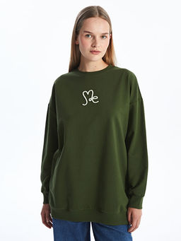 Bisiklet Yaka Nak??l? Kad?n Sweatshirt Tunik