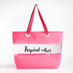 Сумка пляжная Tropical vibes, 50*35*11 см, розовый цвет - Nazamok фото 3