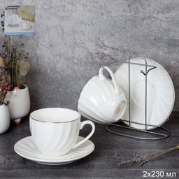 Чайный набор 4 предмета на металл подставке 220 мл / GC55-4M /уп 18/