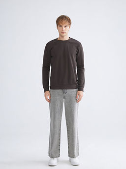 Bisiklet Yaka Erkek Kal?n Sweatshirt