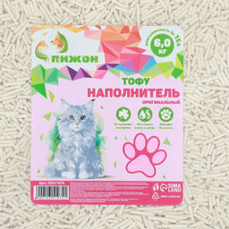 Наполнитель тофу, Пижон оригинальный 6 кг впитываемость до 15 л  фото 2