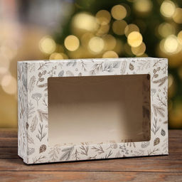 Цена за 5 шт. Коробка складная, крышка-дно , с окном Merry Christmas 30 х 20 х 9 см