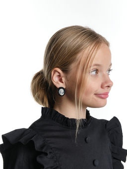 Серьги Камея PS0648 черный