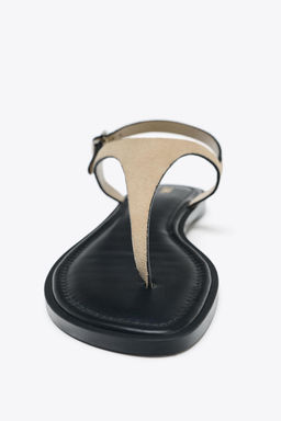 LEATHER BUCKLE-STRAP SANDALS - Zara фото 13